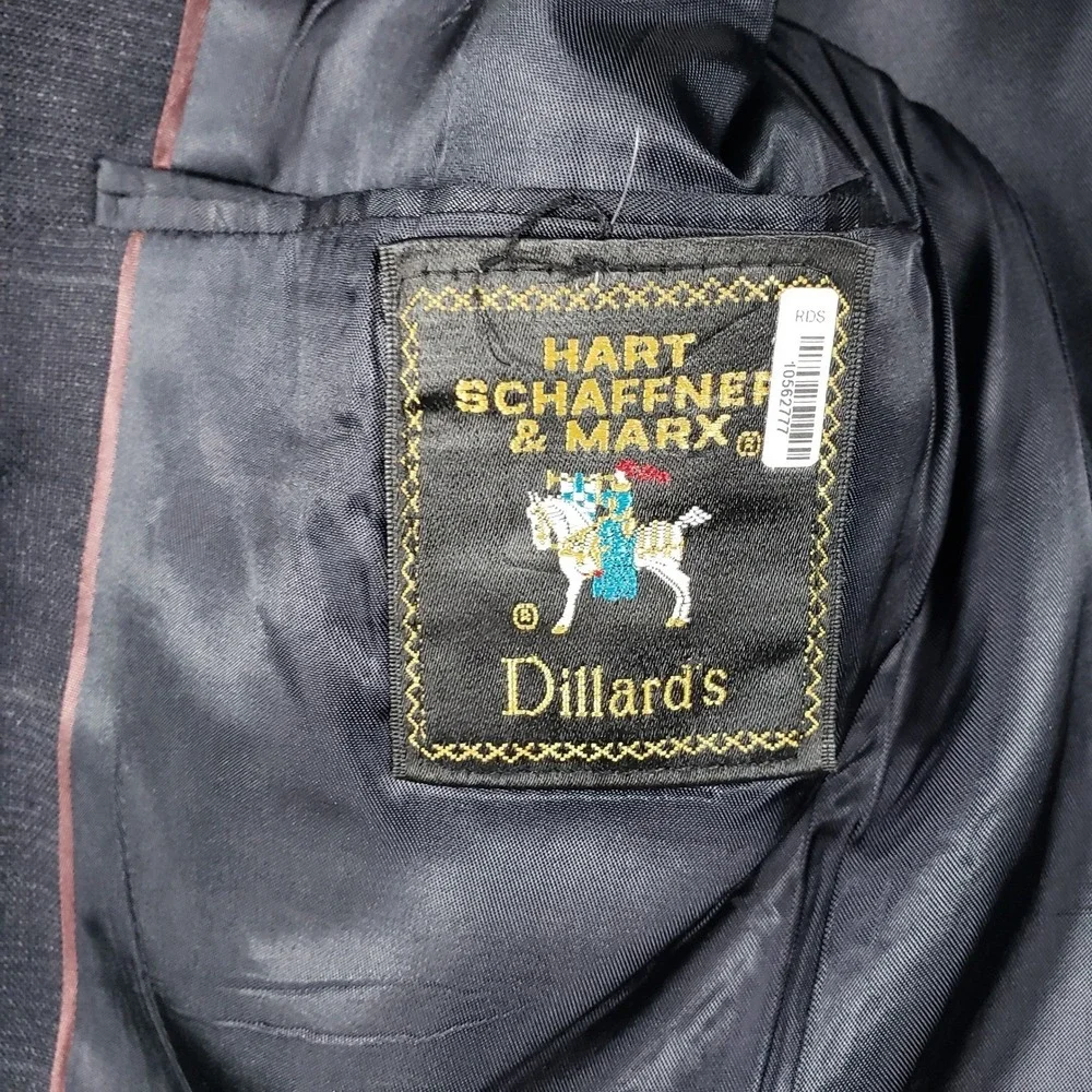 Hart Schaffner Marx Mens 44R‎ Gray Plaid 100% Wool Sport Coat Blazer Dillard's